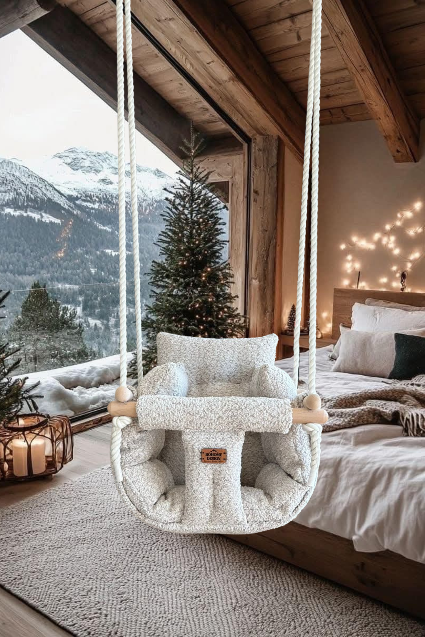 Premium Alpine Champagne Schaukel – Handgefertigte Schaukel