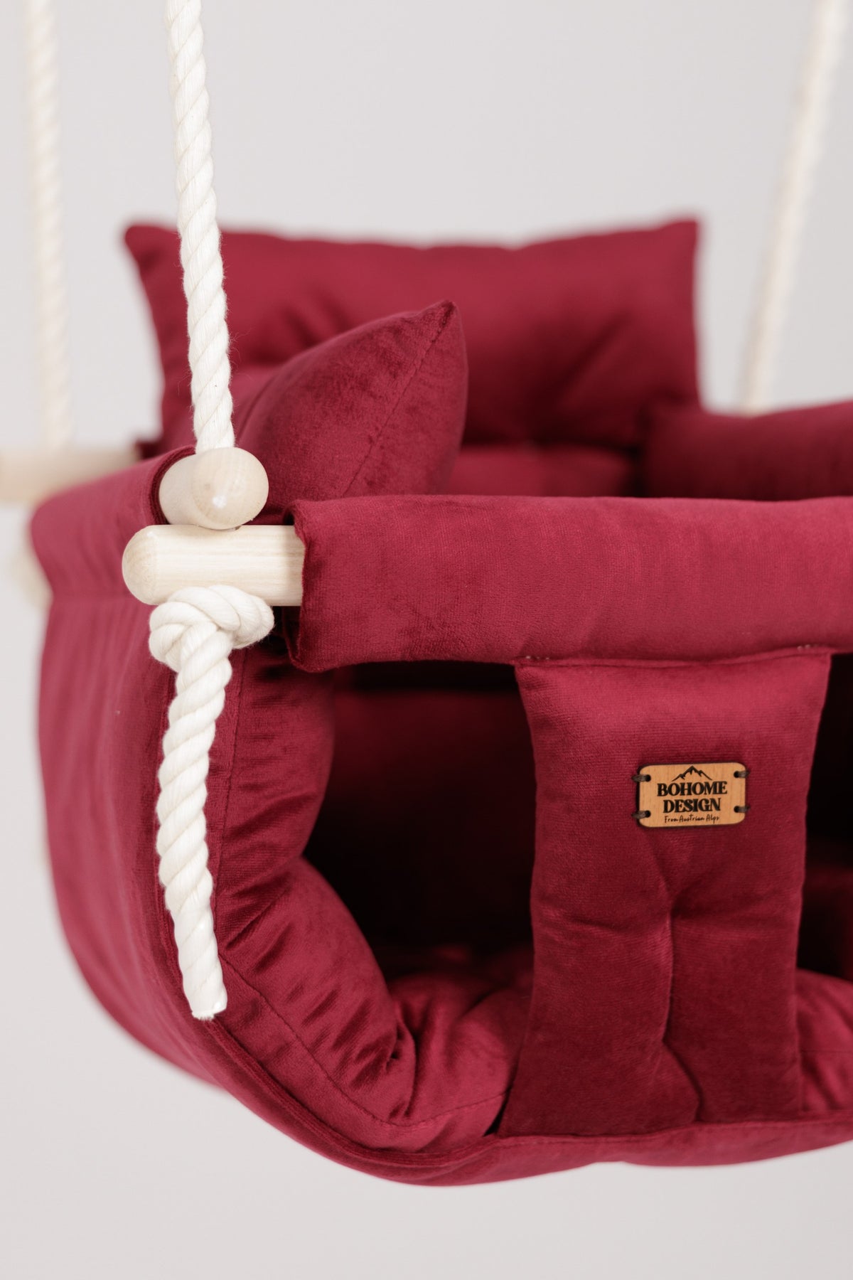 Premium Ruby Red Swing - Handcrafted Indoor Swing