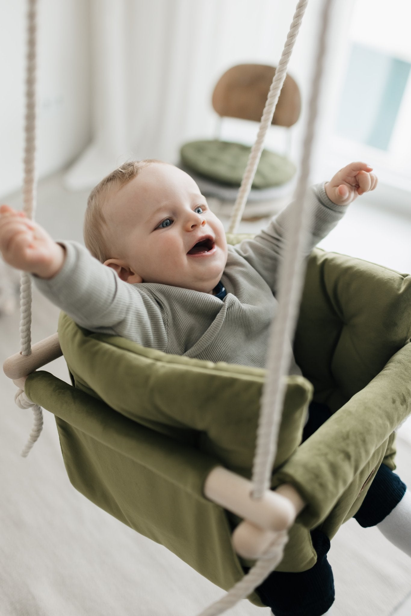 Premium Olive Green Swing - Handcrafted Swing