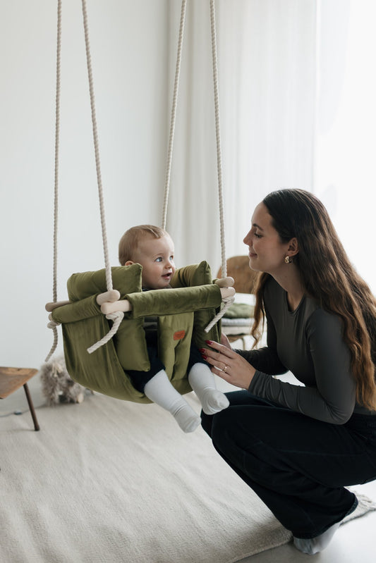 Premium Olive Green Swing - Handcrafted Swing